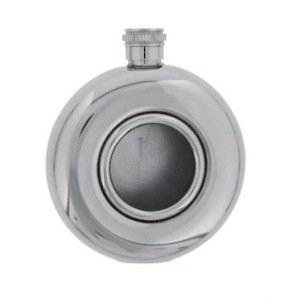 Flasque ronde inox et verre 11595 150ml