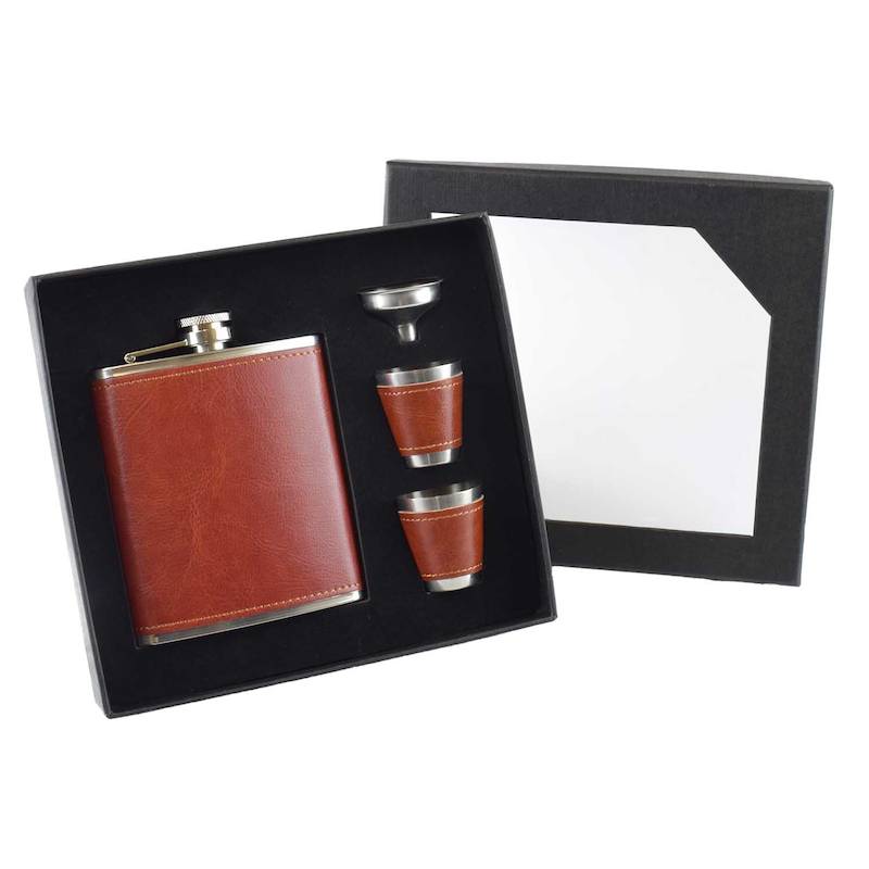 Coffret cadeau original homme - Etoile Rouge - Flasque à alcool