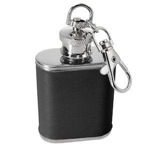 Flasque porte-clés Inox Simili Cuir 30ml Uk Hip Flasks